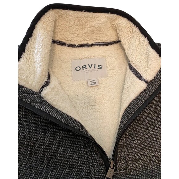 Orvis Mens Charcoal Gray Sweater Fleece Half-Zip Pullover XL - Picture 3 of 11